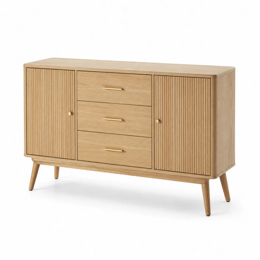 Holz Sideboard mit 2 Türen und 3 Schubladen, 150x40x80 cm