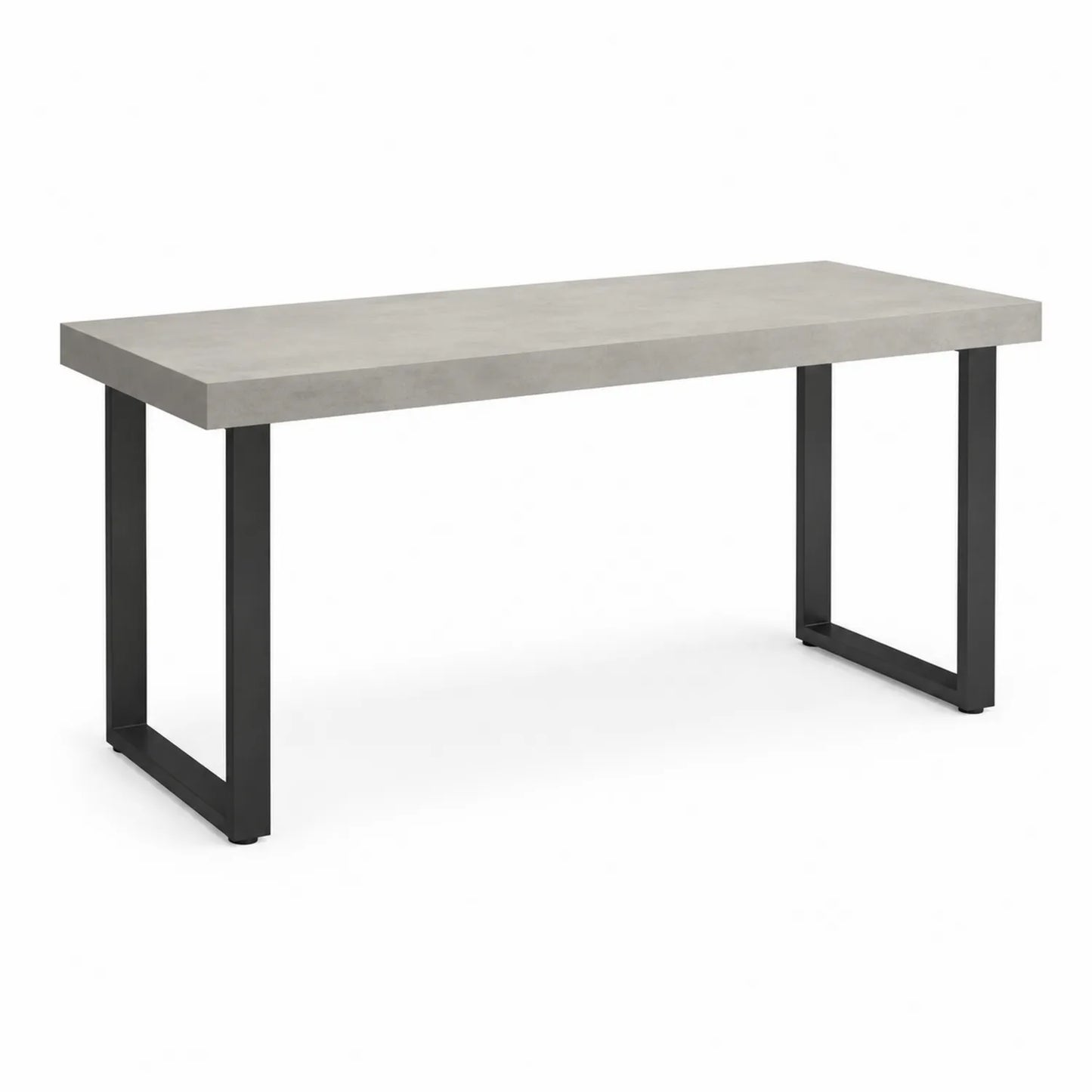 Rechteckiger Tisch Glasfaserbeton Metallbeine 200x90x75cm Hellgrau