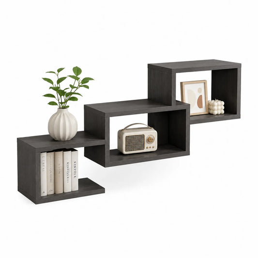 Wandregal Set aus MDF Dunkelgrau