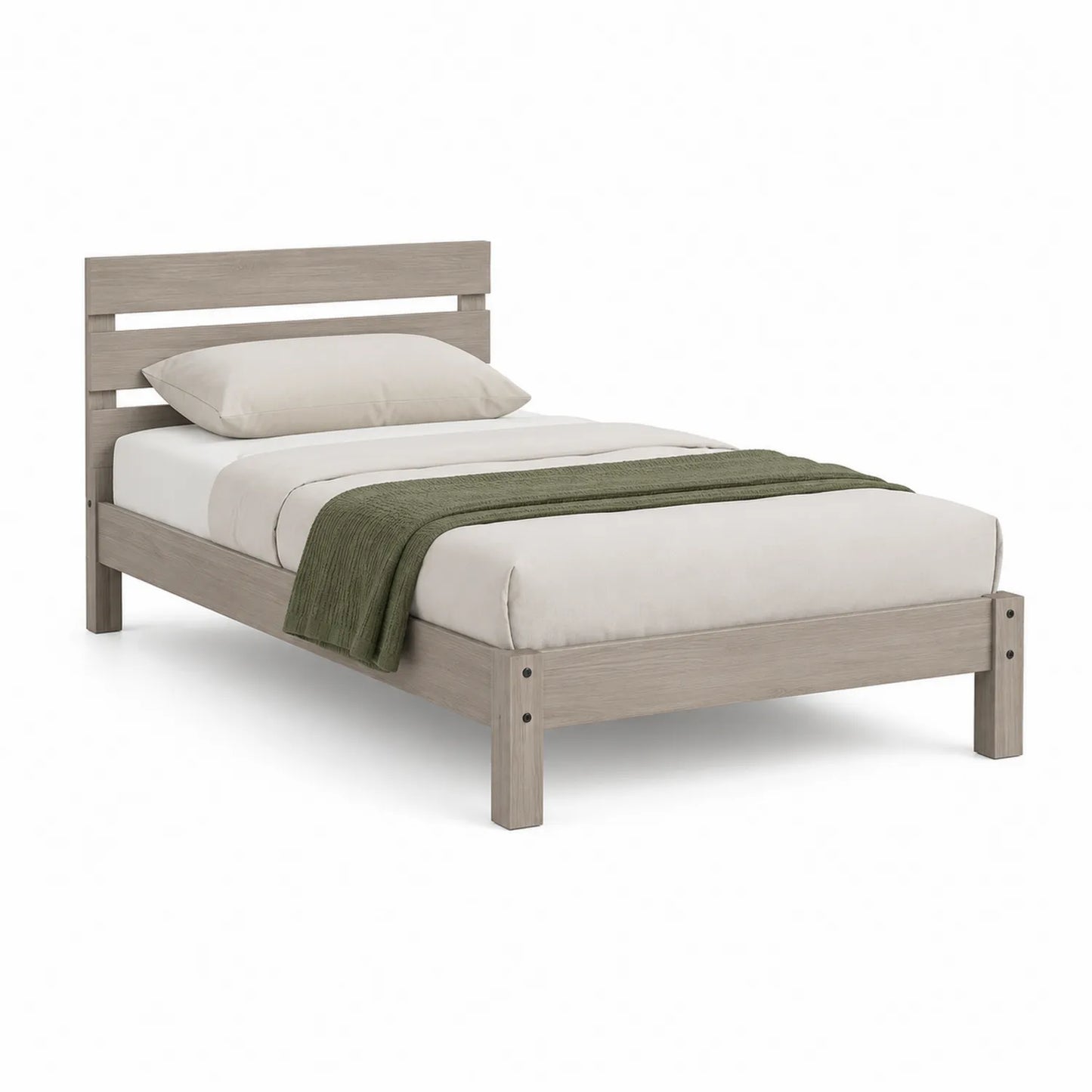 Einzelbett Holz Grau 200x100 cm