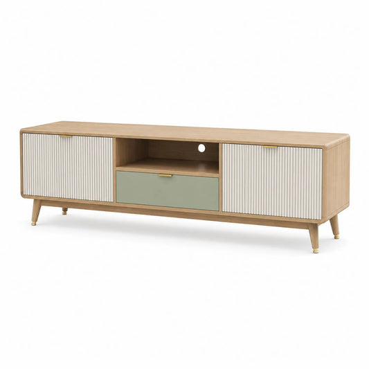 Holz TV-Schrank mit Türen und Schublade, 200x50x40 cm