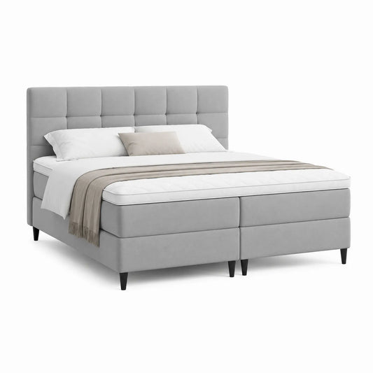 Boxspringbett 180x200 cm Stoff Grau