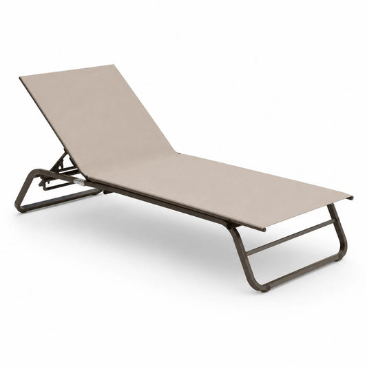 Verstellbare Gartenliege Aluminium Textilene Beige 200x65x35 cm
