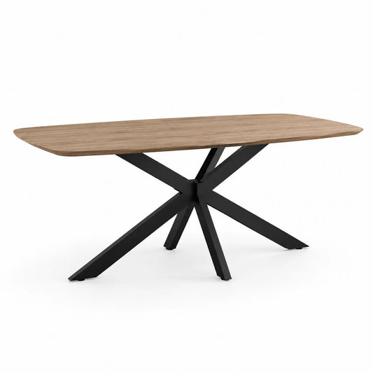 Holz- und Metall-Esstisch mit Eichenfurnier 200x90x75cm