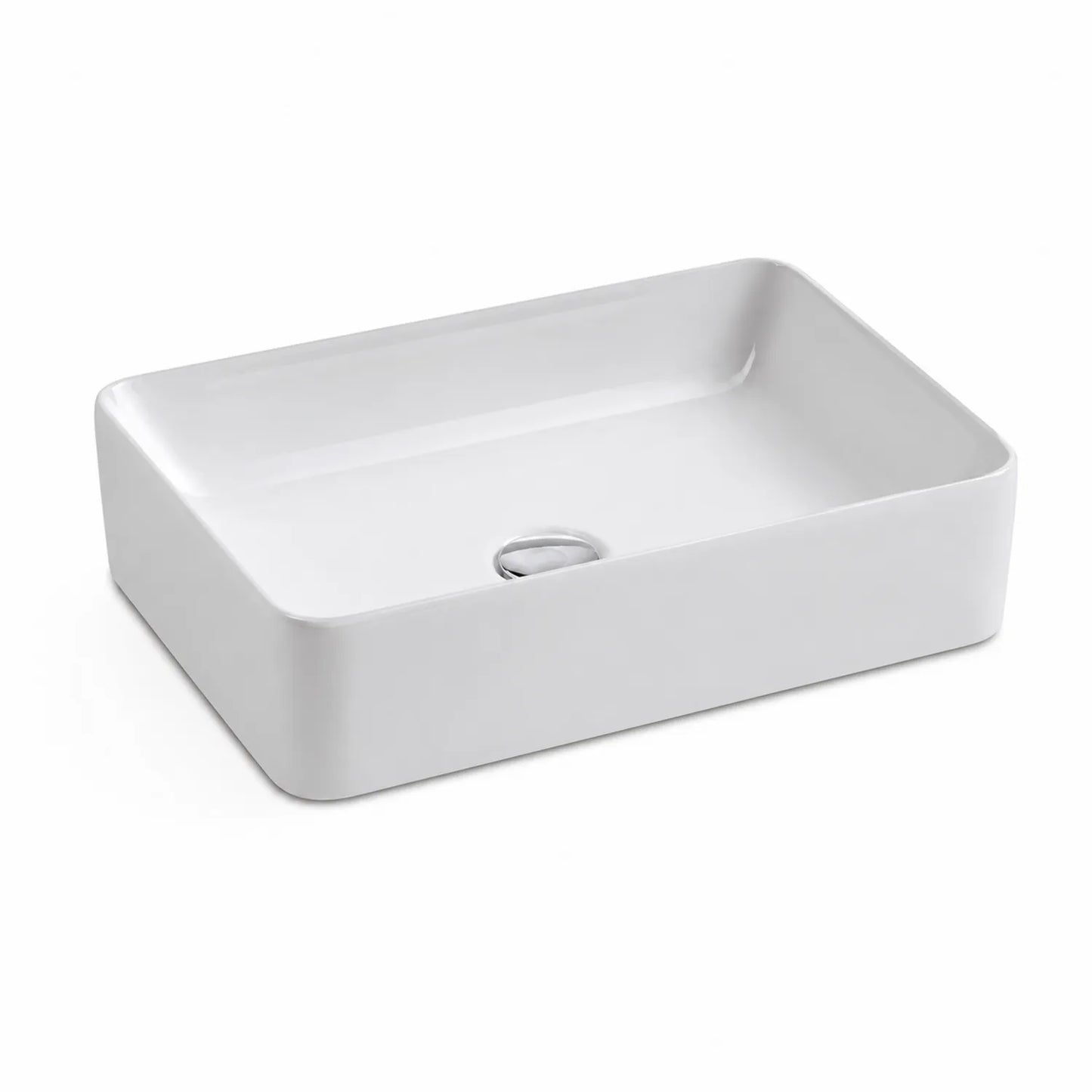 Rechteckiges Keramik-Waschbecken Weiß 60cm