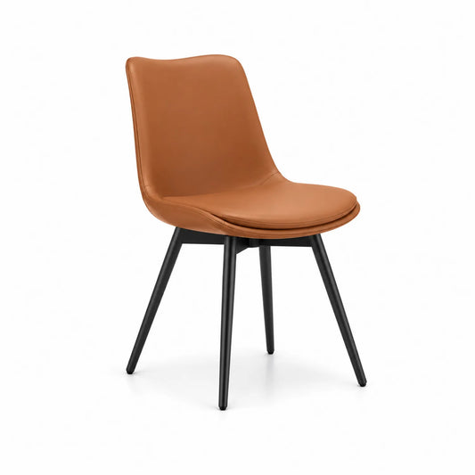 Esszimmerstuhl PU-Leder Cognac mit Stahlbeinen