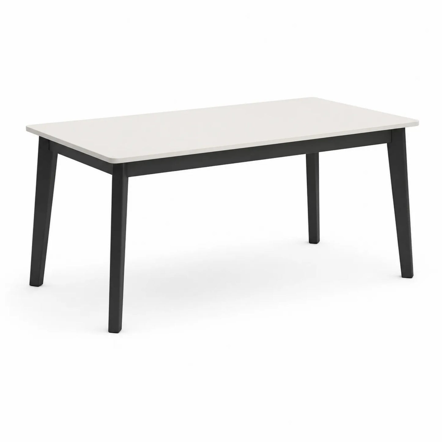 Rechteckiger MDF- und Stahl-Esstisch, Weiß/Schwarz, 160x90x75 cm