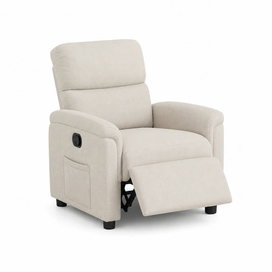 Verstellbarer Ruhesessel Holzrahmen Polyester Beige