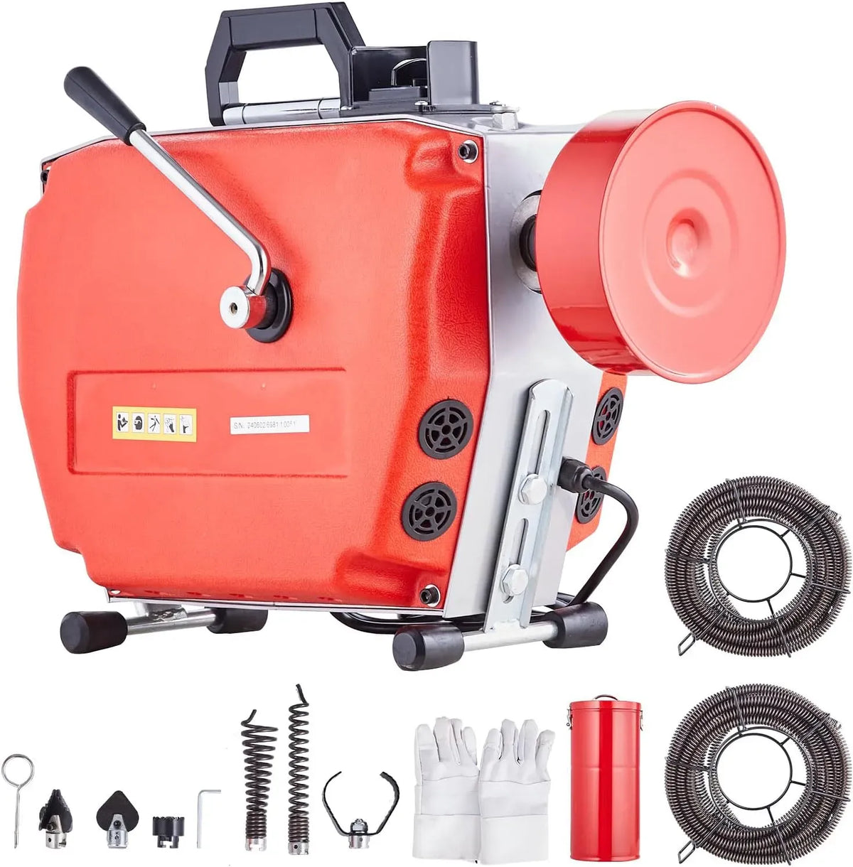 VEVOR Rohrreinigungsmaschine, Zufuhr, 420 W, Rohrreinigungsmaschine 120 Fuß x 7/8 Zoll