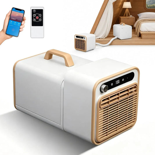 Klimaanlage 12H 2m-Pipe, 1500 W, 40 dB, tragbar, Touch-Bedienung, Timer, App, leise, Camping, Touch-Fernbedienung & App-Steuerung