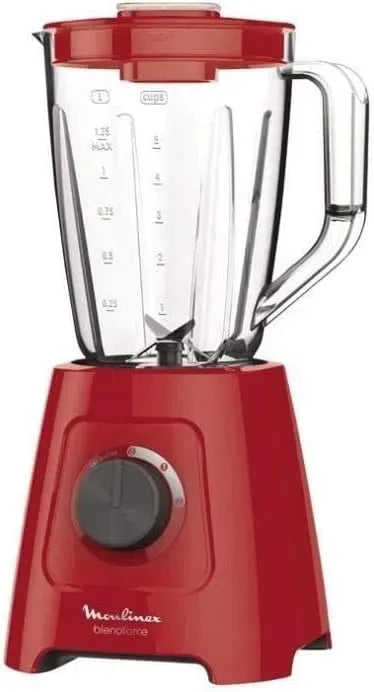 Moulinex LM420510 Luftkühlung, Blendforce-Mixer, 600 W, 2 Geschwindigkeiten+Pulsfunktion, 2 l Gesamtkapazität, intelligentes Schließsystem, einfache