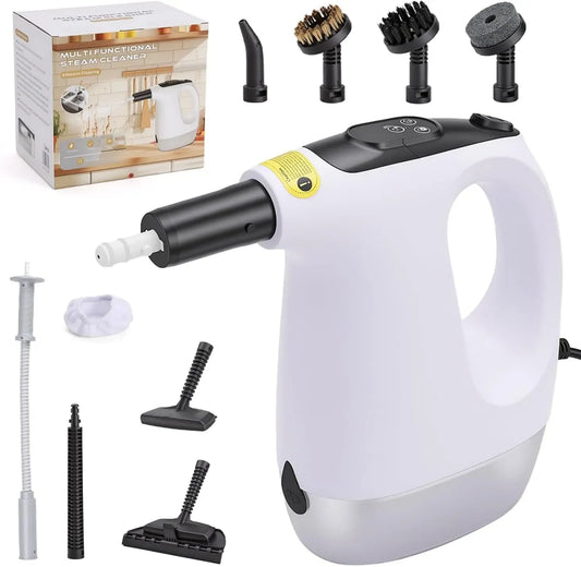 Dampfreiniger, 1200 W, Dampfreiniger 20s, Einsatz auf Böden, in Küche, Auto und an Fenstern, 500ml Hand mit 10 Zubehörteilen, 3 Dampfstufen