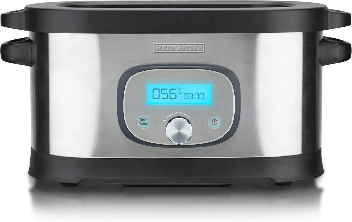 Garer, Sous-vide-Kochgerät, 45 bis 90 °C, LCD-Display, Edelstahl, Schwarz, für schonendes, HEINRICHS