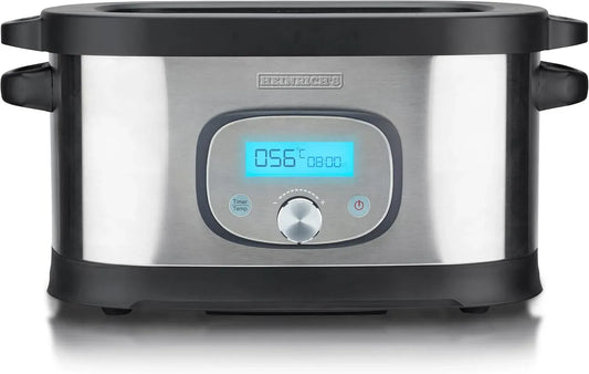 Garer, Sous-vide-Kochgerät, 45 bis 90 °C, LCD-Display, Edelstahl, Schwarz, für schonendes, HEINRICHS
