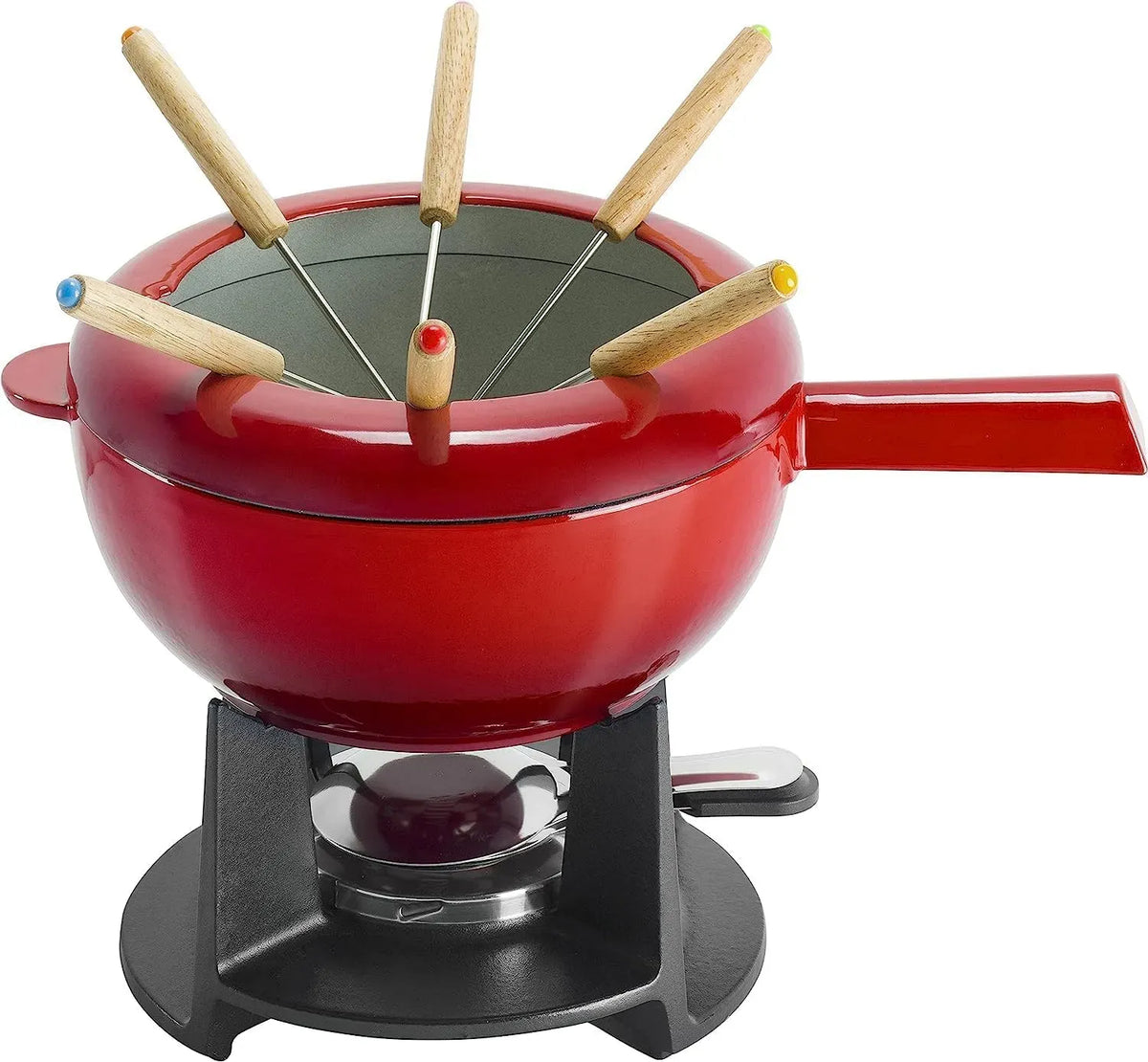 1003156 Cast Iron Fondue-Set, Gußeisen, Rot/Ausflug, einfarbig