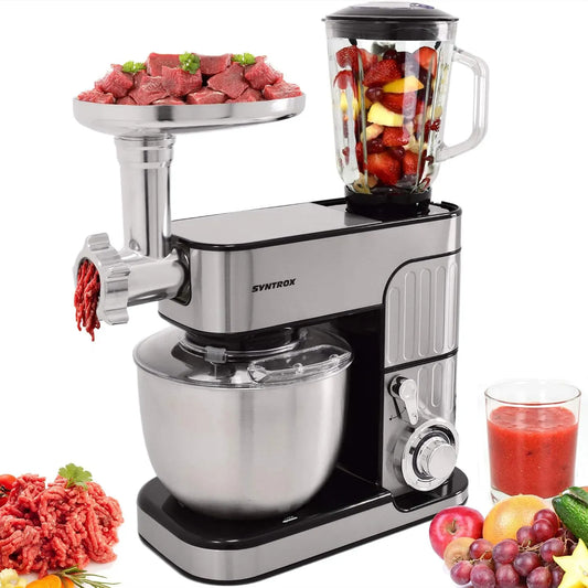 Küchenmaschine, 5,5 L, Edelstahl, Schwarz, Inox schwarz