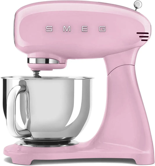 Smeg SMF03PKEU Küchenmaschine, 800 W, Edelstahl, 10 Geschwindigkeitsstufen, Kugelgriff aus Edelstahl, 2 Rührbesen