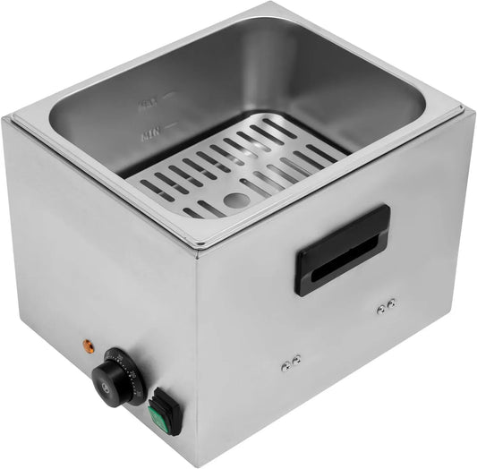 10min Würstchenwärmer, 10 L, 50 Hz, 1300 W, 50 bis 300 °C, 220 V, 2 Temperaturzonen, Edelstahl, Wärmefunktion