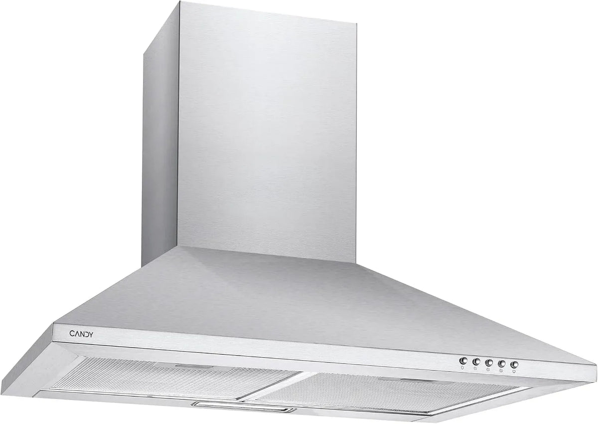 Candy CCE117/1X M3/H Dunstabzugshaube, 70 cm, 65 W, 305 m³/h, 62 dB, Energieklasse C, Küchenhaube, LED-Beleuchtung, Edelstahl, 3 Leistungsstufen