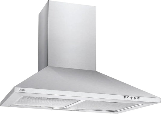 Candy CCE117/1X M3/H Dunstabzugshaube, 70 cm, 65 W, 305 m³/h, 62 dB, Energieklasse C, Küchenhaube, LED-Beleuchtung, Edelstahl, 3 Leistungsstufen