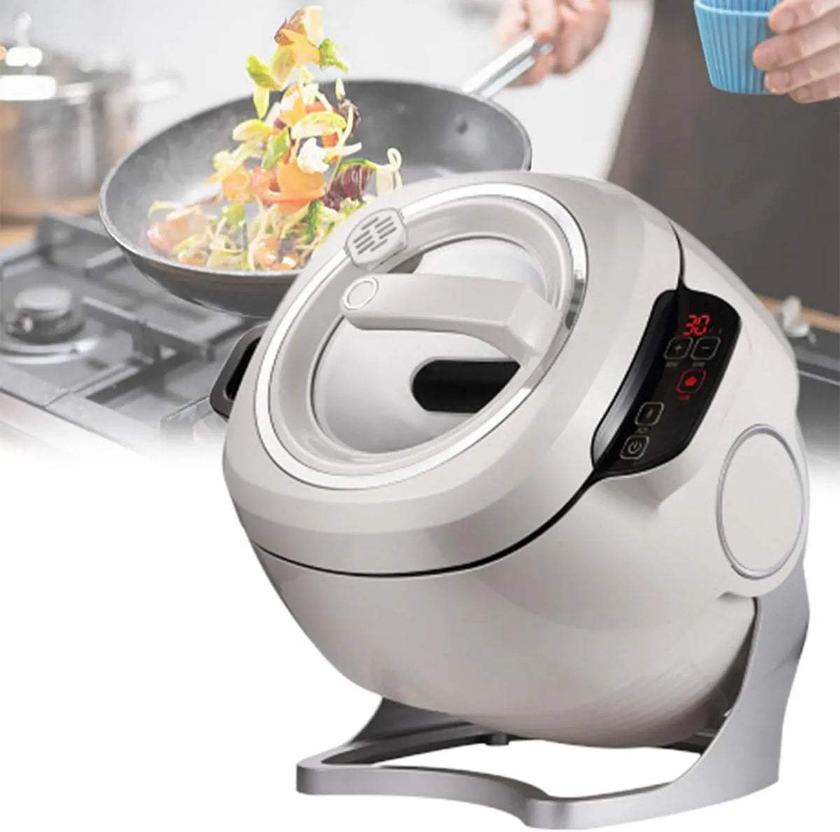110V1000W Pfannenrührmaschine, Pfannenrührtopf, Kochmaschine, Camping, für das Kochen zu Hause