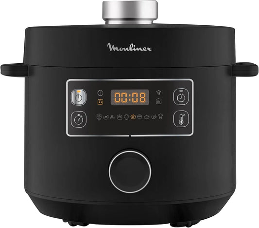 Moulinex CE7548 Kochgeschirr, 1090 W, Dampf, Schwarz, 10 Automatikprogramme, Dampfgarkorb