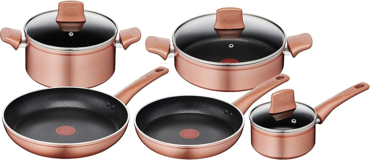Lagostina 010255600008 Ramata Antihaftbeschichtetes Kochgeschirr-Set, Kupferfarben, Aluminium