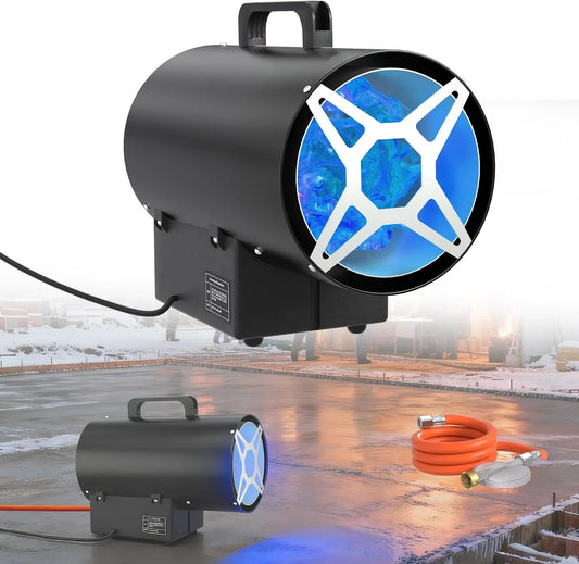 700mbar Gasheizstrahler, Gasheizer, Bauheizer, 10 kW, 150 m, Wärmefunktion, Schwarz, für Baustellen, HENGMEI