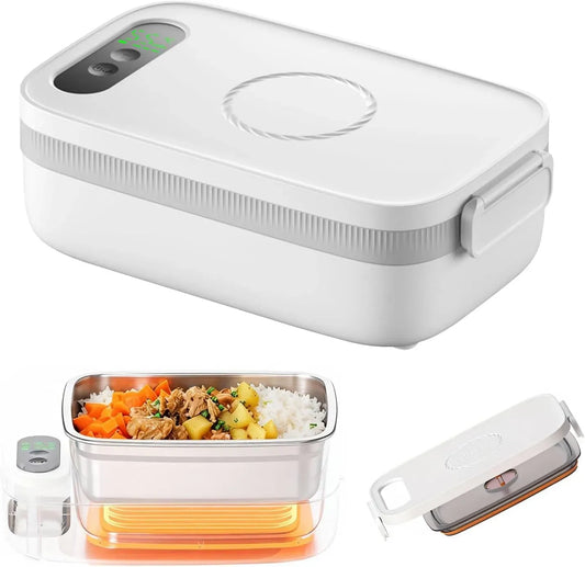 Akku, 80 W, Warmhaltefunktion, Edelstahl, Wärmefunktion, kabellos, für Essen Heiß 80W Heated Lunch Box mit Akku Lunch Box E
