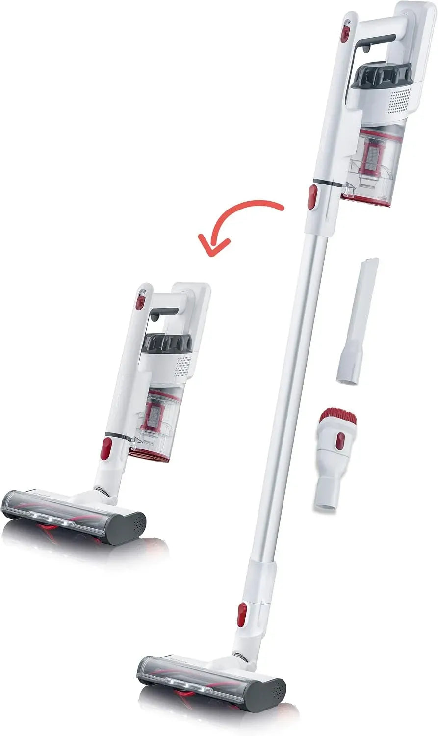 Severin HV 7152 2-in-1 Stielsauger, LED-Bürste, 22,2 V, kabellos, Weiß, für Teppich