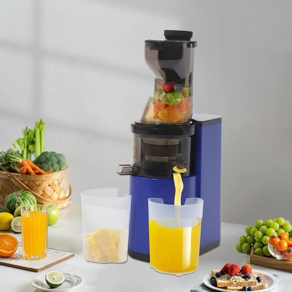 Standmixer, USB, leise, Blau, Ultraleiser Motor