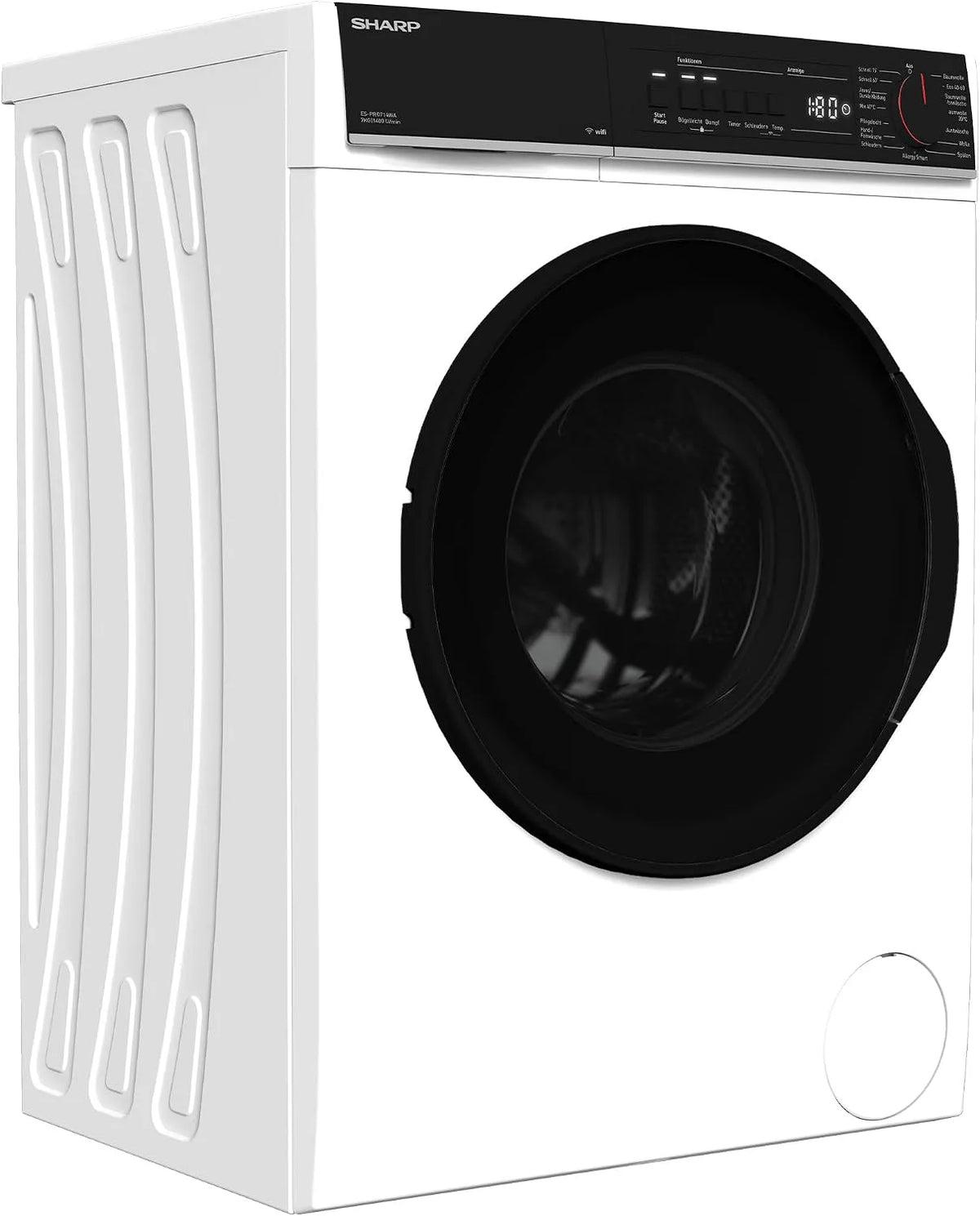 Sharp ES-PRO714WA-DE Waschmaschine, 7 kg, WLAN, Inverter, Dampf, aquaStop, Weiß, 1400 U/min, Inverter Motor, EEK A