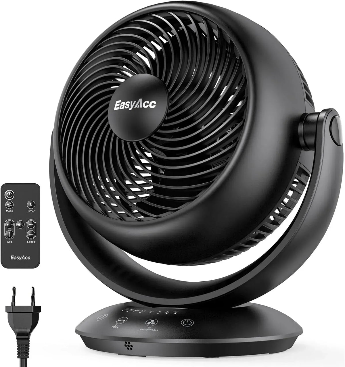 Ventilator 3D-Oszillierender 12-Stunden-Timer, 35 dB, 3 Geschwindigkeiten, 3D-Optik, leise