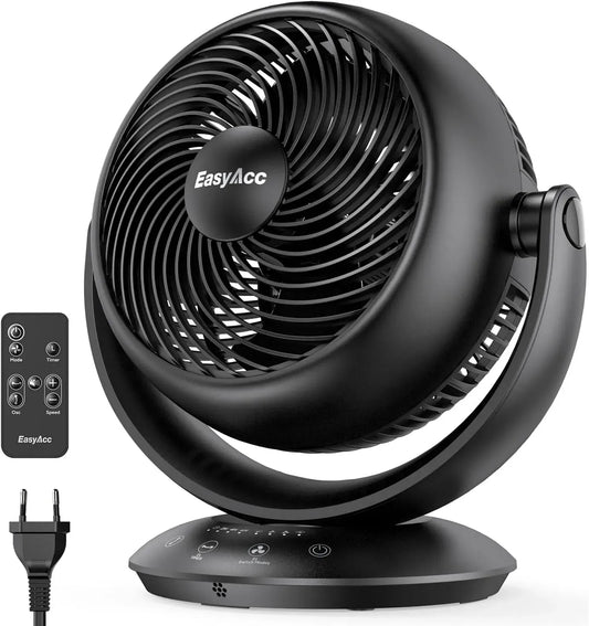Ventilator 3D-Oszillierender 12-Stunden-Timer, 35 dB, 3 Geschwindigkeiten, 3D-Optik, leise