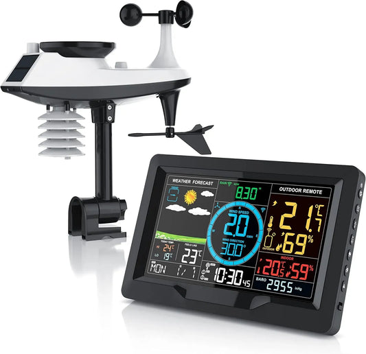 Wetterstation, Außensensor, Thermometer, Regenmesser, Windmesser, Funkwetterstation