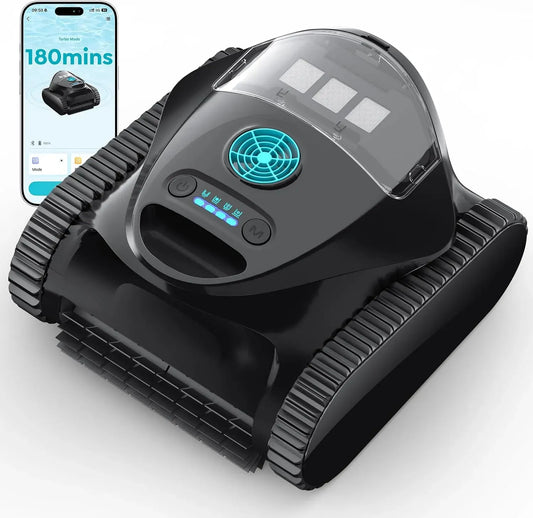 Doppelfilter, Poolreiniger, Poolroboter, Akku, Poolreinigungsroboter, 150 m, kabellos, Stand- und Wandmontage, für Pools bis zu 150 m²