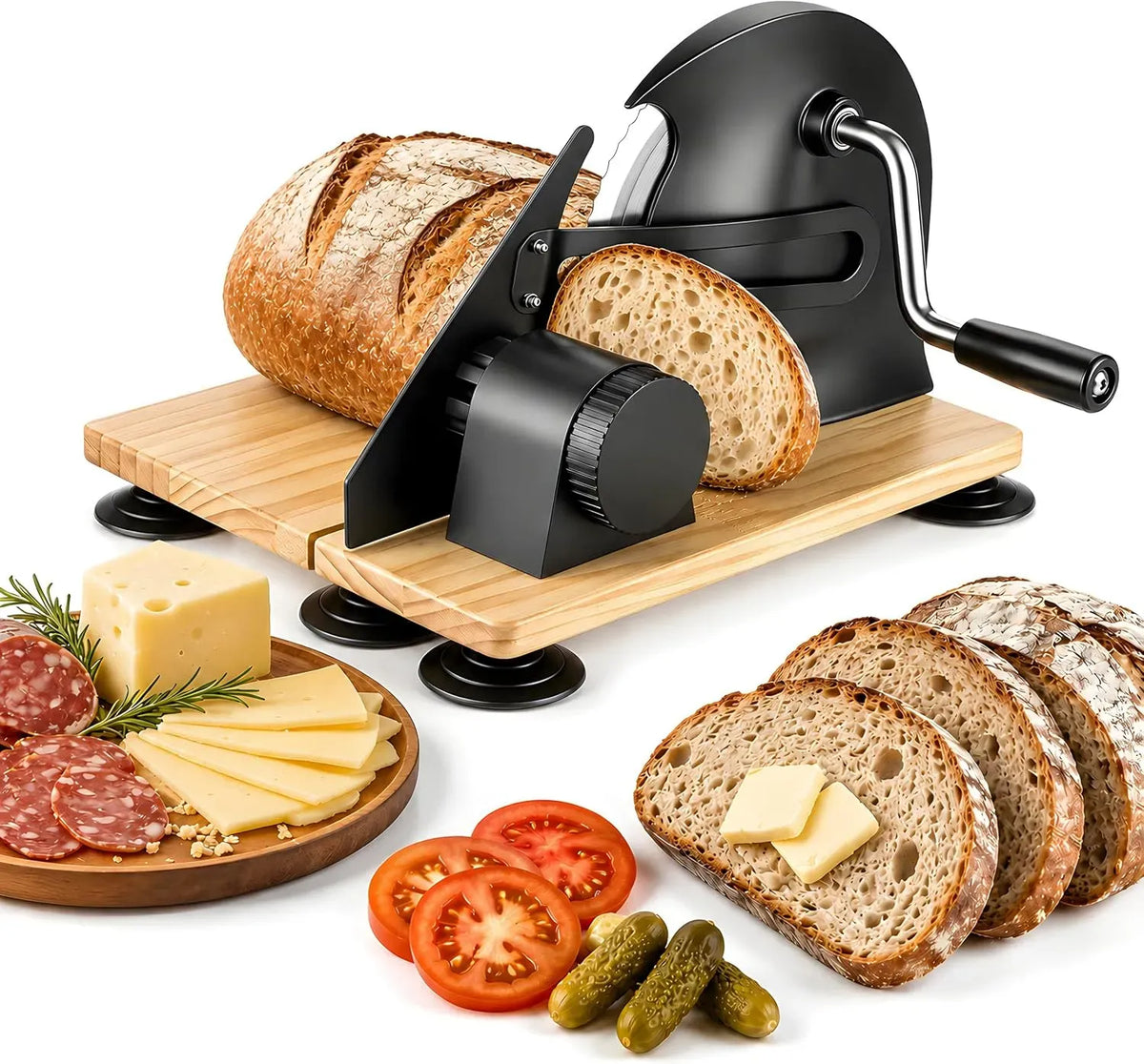 Brotschneidemaschine, Edelstahl, Klappbar, Brotschneidemaschine Manuell Klappbar 420 Edelstahl