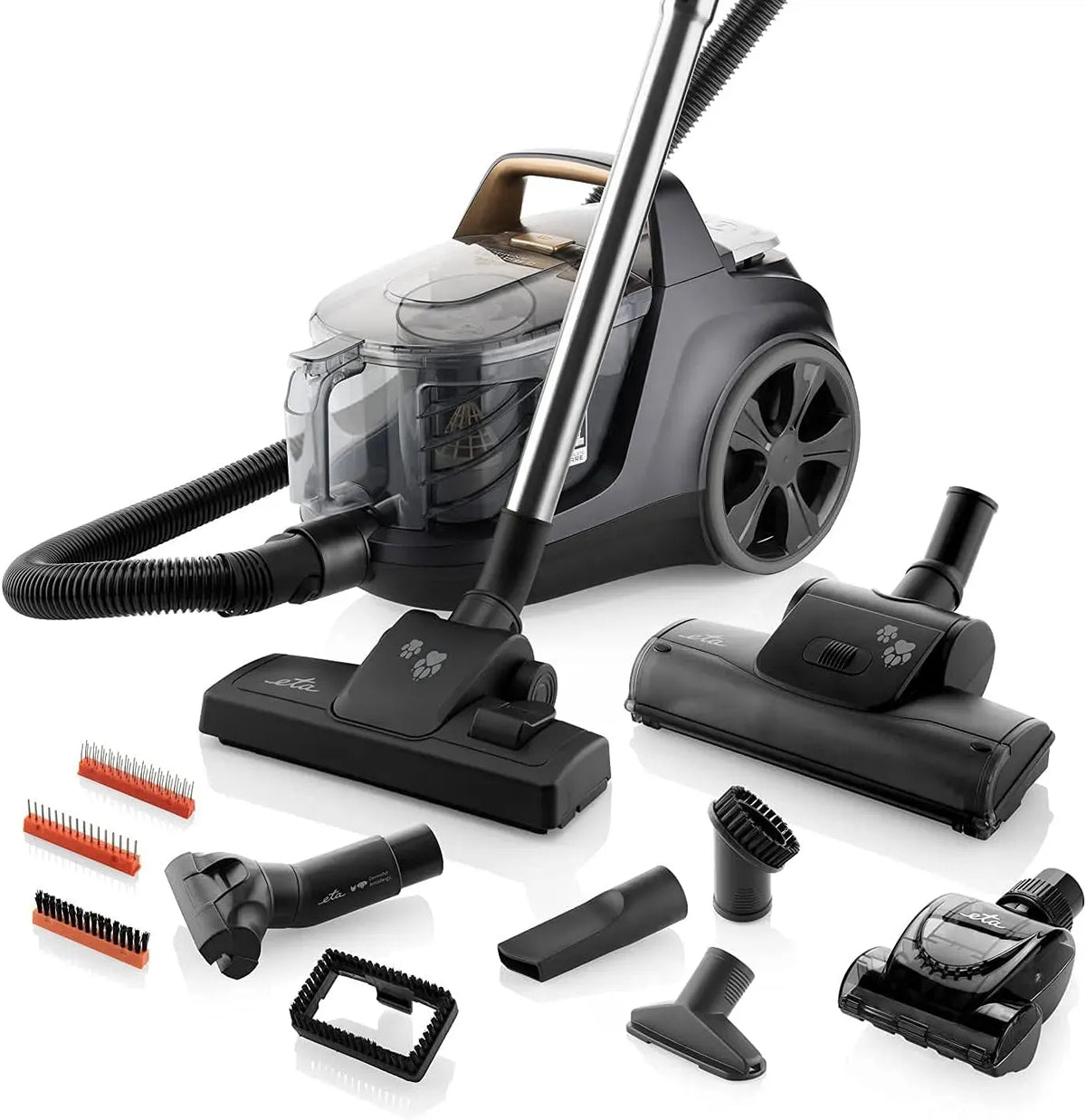 Staubsauger, 3.2 L, 850 W, ETA I 850W, elektrisches Staubsauggerät, Beutelloser Staubsauger Grande Animal I 2X HEPA-Filter I 3
