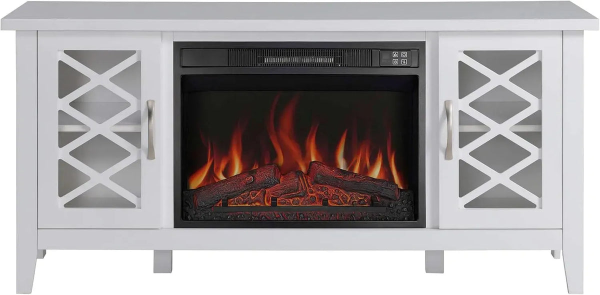 AF23S Standkamin, Heizung, elektrischer Kamin, 1800 W, Timer, LED-Beleuchtung, Thermostat, Wärmefunktion, Weiß, Elektrokamin