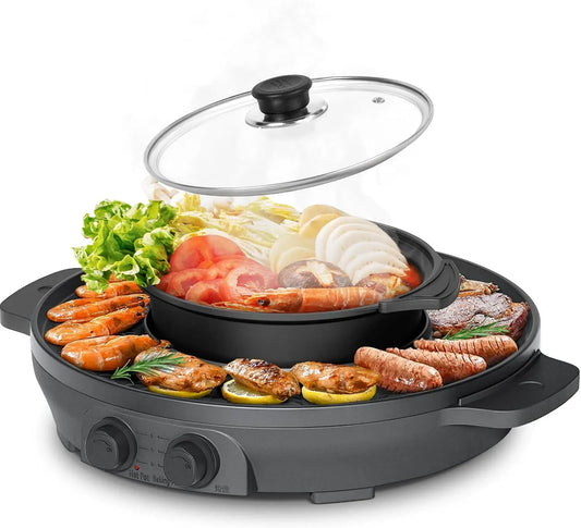 grill, elektrischer Multikocher mit Grill, 2000 W, für 8 Personen