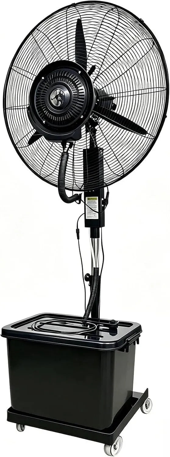 Ventilator, 42 L, Ventilator zur Luftzirkulation, Industrie-Nebelventilator Mit Sprühsystem Für Innen Und Außen