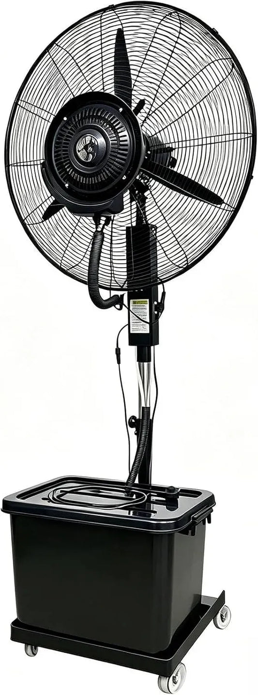 Ventilator, 42 L, Ventilator zur Luftzirkulation, Industrie-Nebelventilator Mit Sprühsystem Für Innen Und Außen