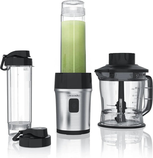 Standmixer, 1,2 L, Edelstahl, 2x 0,57l Smoothie Mixbehälter, Smoothie Maker Edelstahl, leistungsstarkes Edelstahlmesser, 1,2l Fassungsvermögen inkl