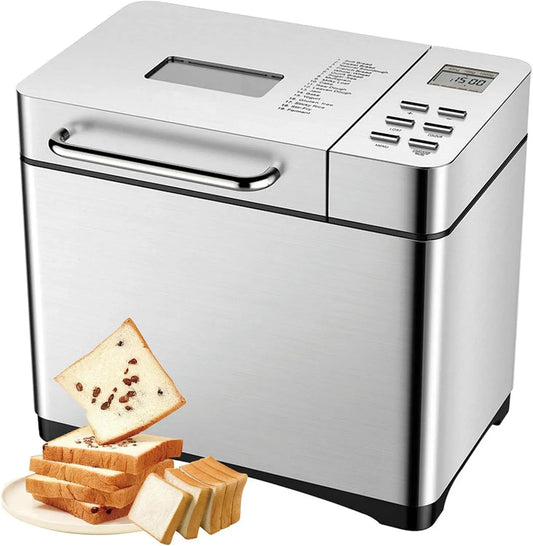 Brotbackautomat, Brotbackmaschine, Touch-Bedienung, Timer, USB, LCD-Display, Antihaftbeschichtung, Antihaft-Pfanne und LCD-Touch-Panel