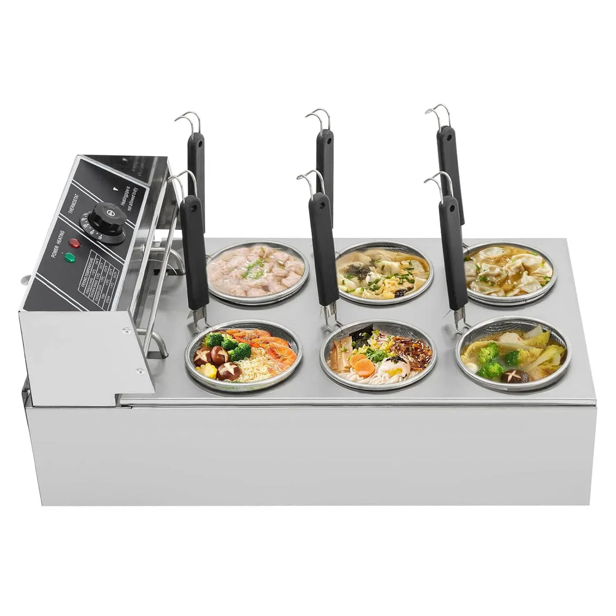 Nudelmaschine, 20 L, 2000 W, 60 bis 200 °C, Nudelbereiter, Restaurant, 2 Temperaturzonen