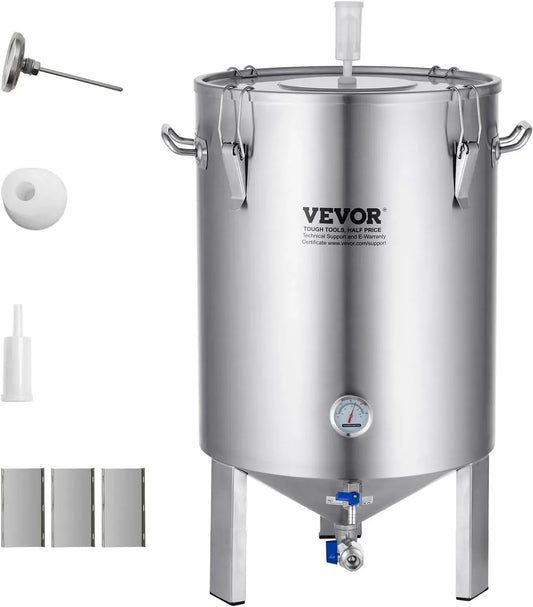VEVOR Gerätezubehör, 60 L, Edelstahl, Ersatzteil und Zubehör, Bierbrauanlage Bierbraugerät Kessel aus Edelstahl 60 L Bierfermenter
