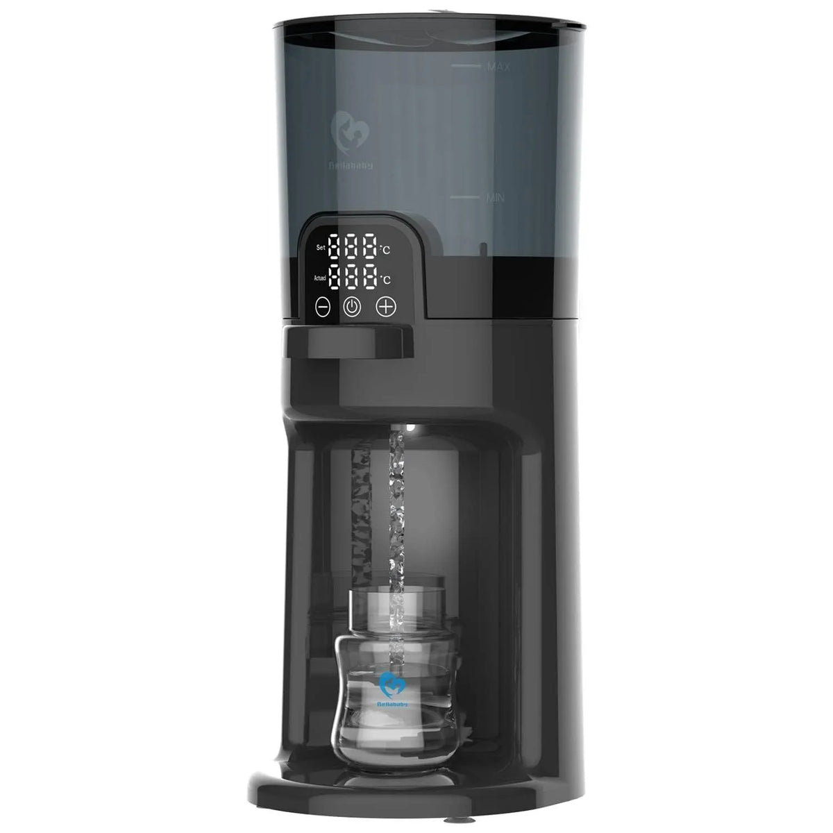 Flaschenzubereiter, Flaschenwärmer, Wasserspender, Behälter, Wärmefunktion, Schwarz, für Babys