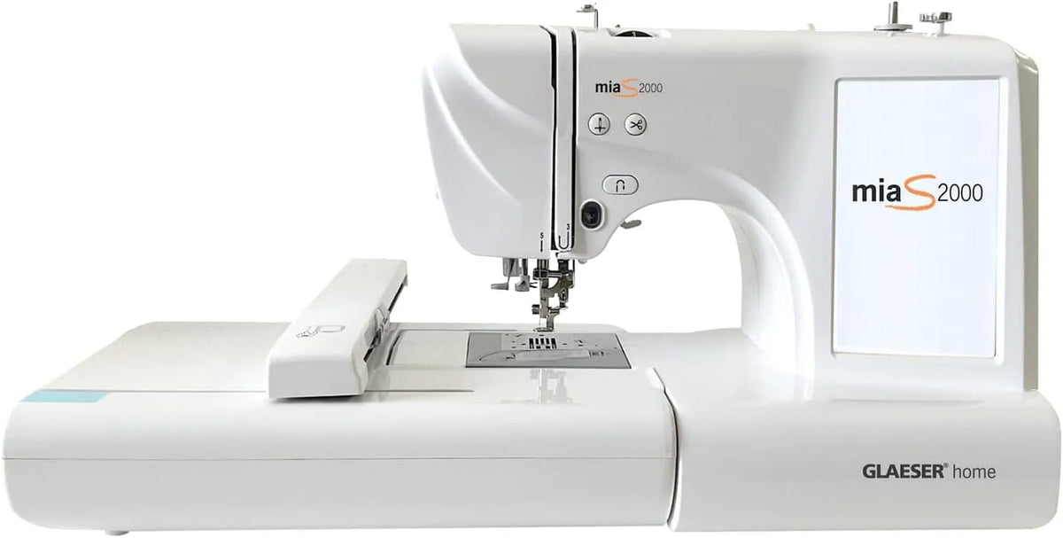 MiaS2000 Stickmaschine, Stickautomat, 100 x 235 mm, Touch-Bedienung, LCD-Display, GLAESERhome
