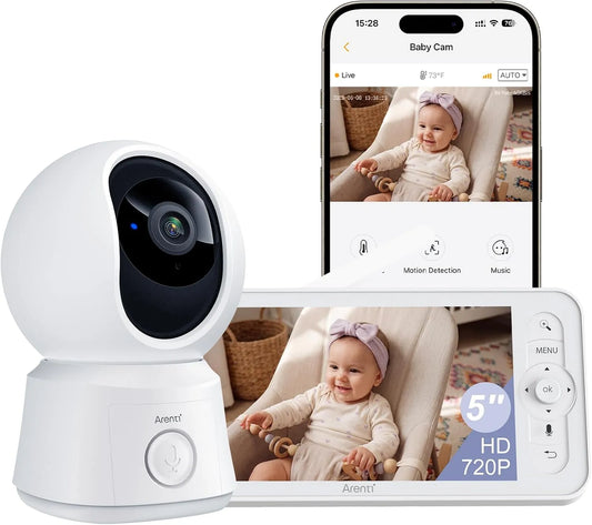 1080P Temperatursensor, Babyphone, Kamera, Babyüberwachungsgerät, Touch-Bedienung, ARENTI