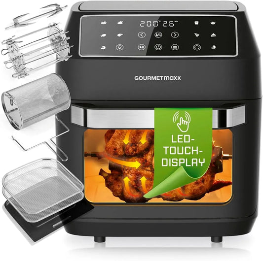 Heißluftfritteuse, 12 L, elektrische Fritteuse ohne Öl, GOURMETmaxx Heißluftfritteuse 12 L Airfryer
